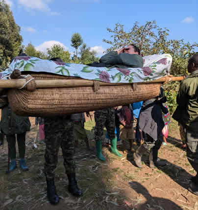 sedan chair for elderly tourists for gorilla trekking